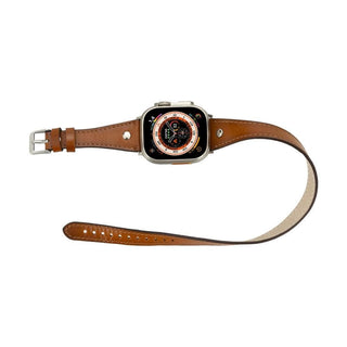 Bouletta Kol Saati Kayışları Apple Watch Deri Kayış – Leeds Tam Tur İnce Gümüş rengi Boncuklu Premium Koruma