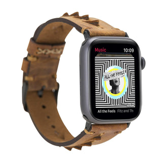 Bouletta Kol Saati Kayışları Mat Taba Apple Watch Deri Kayış – Longleat Premium Koruma