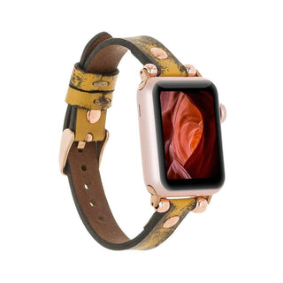 Bouletta Kol Saati Kayışları Sarı Apple Watch Deri Kayış – Osbom Premium Koruma