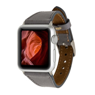 Bouletta Kol Saati Kayışları Rustic Gray Apple Watch Deri Kayış – Ripon Klasik İnce Premium Koruma
