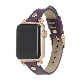 Bouletta Kol Saati Kayışları Mor Apple Watch Deri Kayış – Shibden Ferro Premium Koruma