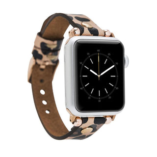 Bouletta Kol Saati Kayışları Baskılı Leopar Apple Watch Deri Kayış – Sizergh Ferro Premium Koruma