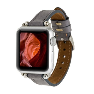 Bouletta Kol Saati Kayışları Gri Apple Watch Deri Kayış – Wollaton Ferro Premium Koruma