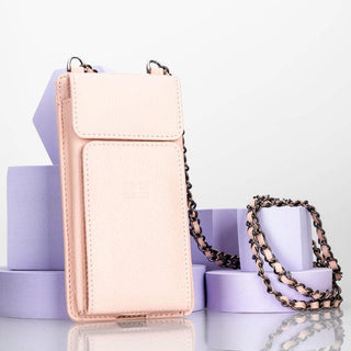 Bouletta Cep Telefonu Kılıfları Açık Pembe Avjin Askılı Deri Cüzdanlı Telefon Kılıfı 6.9' a kadar Premium Koruma