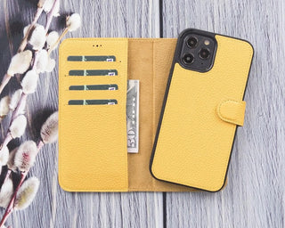 Magic iPhone 12 / 12 Pro Detachable Leather Wallet Case