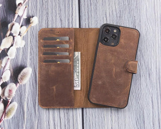 Magic iPhone 12 / 12 Pro Detachable Leather Wallet Case