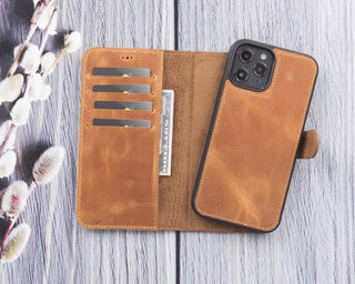 Magic iPhone 12 / 12 Pro Detachable Leather Wallet Case