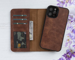 Magic iPhone 12 / 12 Pro Detachable Leather Wallet Case