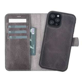 Magic iPhone 12 / 12 Pro Detachable Leather Wallet Case
