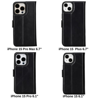 Magic iPhone 15 Pro Detachable Leather Wallet Case