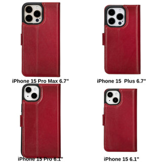 Magic iPhone 15 Detachable Leather Wallet Case