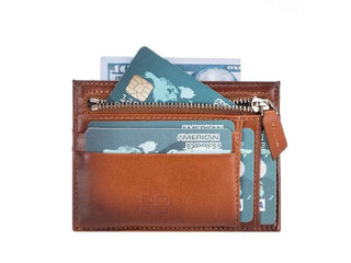Zip Card Leather Holder