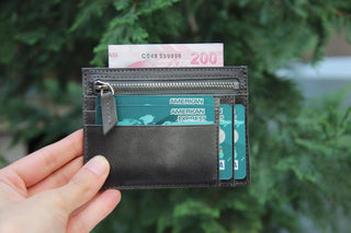 Zip Card Leather Holder