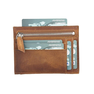 Zip Card Leather Holder