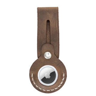 Bouletta Keyring Brown Beta Leather AirTag Case Premium Koruma