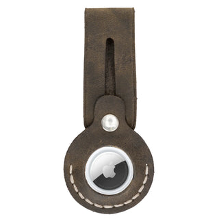 Bouletta Keyring Dark Brown Beta Leather AirTag Case Premium Koruma