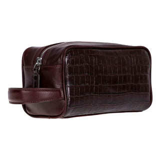 Bouletta Dopp Kit Croco Bordeaux Biel Leather Dopp Kit Premium Koruma