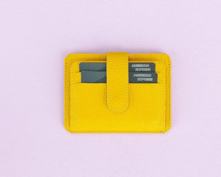 Bouletta Card Holder Yellow BLW19 Leather Card Holder Premium Koruma