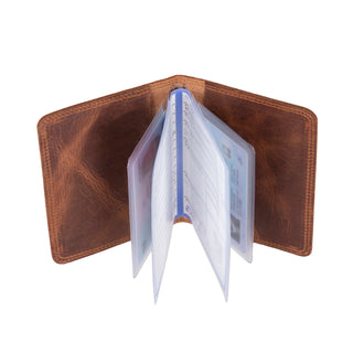 Bouletta License Holder Saddle Brown Carvan License Registration Holder Premium Koruma