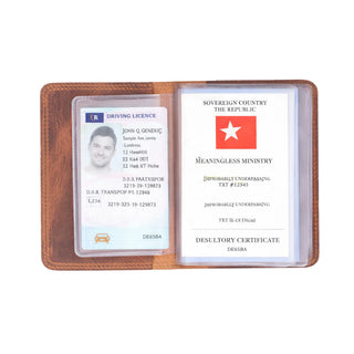 Bouletta License Holder Saddle Brown Carvan License Registration Holder Premium Koruma