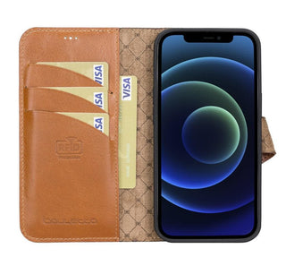 El Yapımı Deri iPhone 13 Pro Max Çıkarılabilir Cüzdanlı Kılıf – Kartlıklı, Minimalist, Hakiki Deri Telefon Cüzdanı