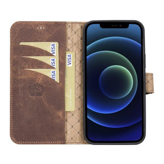 El Yapımı Deri iPhone 13 Pro Max Çıkarılabilir Cüzdanlı Kılıf – Kartlıklı, Minimalist, Hakiki Deri Telefon Cüzdanı