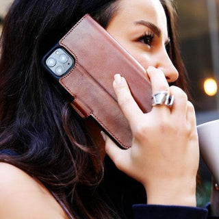 El Yapımı Deri iPhone 13 Pro Max Çıkarılabilir Cüzdanlı Kılıf – Kartlıklı, Minimalist, Hakiki Deri Telefon Cüzdanı