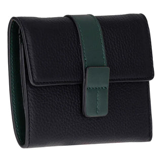Bouletta Women's Wallet Black Green Band Elba Leather Women's Wallet Premium Koruma