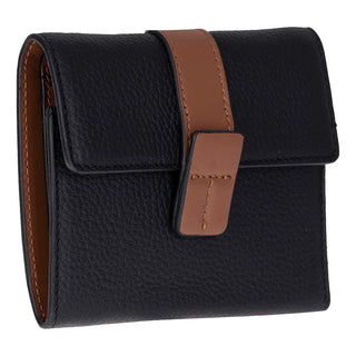 Bouletta Women's Wallet Black Tan Band Elba Leather Women's Wallet Premium Koruma