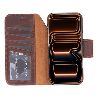 Bouletta Phone Case Elite Magic iPhone 17 Pro Leather Detachable Wallet Case Premium Koruma
