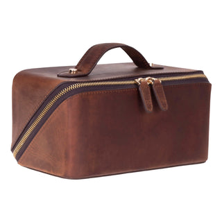 Bouletta Makeup Bag Brown Ella Leather Makeup Bag Premium Koruma