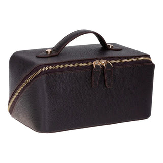Bouletta Makeup Bag Dark Brown Ella Leather Makeup Bag Premium Koruma