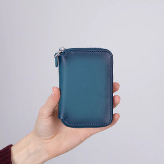 Bouletta Wallet Blue Elvis Leather Zipper Wallet Premium Koruma