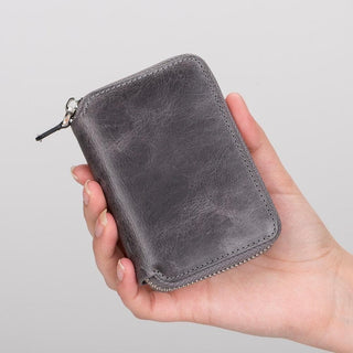 Bouletta Wallet Light Gray Elvis Leather Zipper Wallet Premium Koruma