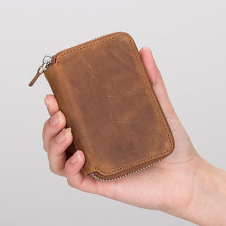 Bouletta Wallet Saddle Brown Elvis Leather Zipper Wallet Premium Koruma