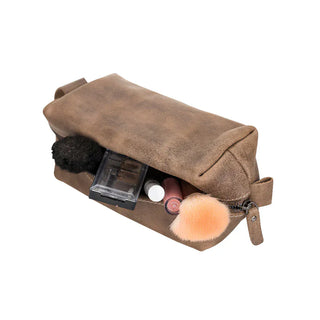 Bouletta Dopp Kit Coffee Brown Eve Leather Dopp Kit, Medium Premium Koruma