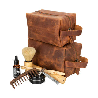 Bouletta Dopp Kit Saddle Brown Eve Leather Dopp Kit, Medium Premium Koruma