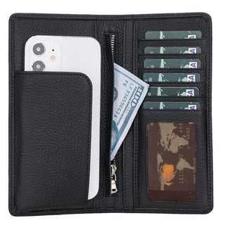 Bouletta Wallet Pebble Black Evra Leather Universal Wallet Premium Koruma