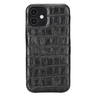 Bouletta Phone Case Crocodile Black F360 iPhone 12 Pro / iPhone 12 Leather Cover Premium Koruma