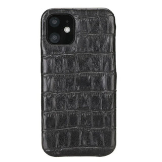 Bouletta Phone Case Crocodile Black F360 Leather iPhone 12 Mini Cover Premium Koruma