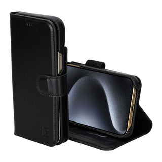 Bouletta Phone Case Black F360 Magic Leather iPhone 16 Pro Max Detachable Wallet Case Premium Koruma