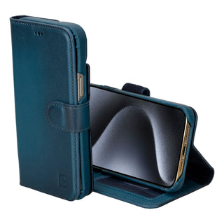 Bouletta Phone Case Blue F360 Magic Leather iPhone 16 Pro Max Detachable Wallet Case Premium Koruma