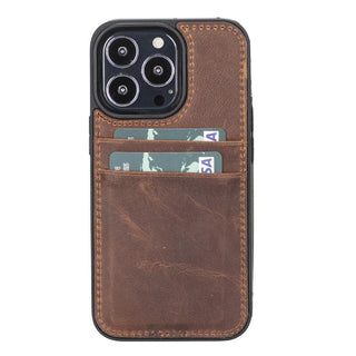 Bouletta Phone Case Saddle Brown Flex Cover iPhone 13 Pro Leather Case with Card Holder Premium Koruma