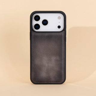 Bouletta Phone Case Gray Flex Cover iPhone 17 Pro Max Leather Case Premium Koruma