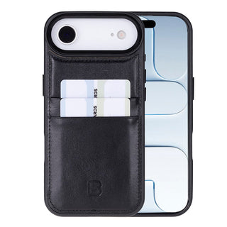 Bouletta Phone Case Black Flex Cover Leather iPhone 17 Air Case with Card Holder Premium Koruma