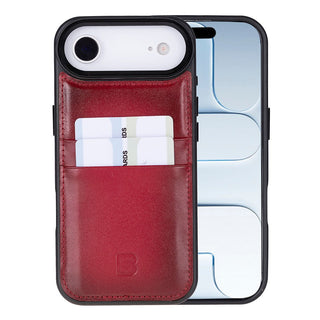 Bouletta Phone Case Red Flex Cover Leather iPhone 17 Air Case with Card Holder Premium Koruma