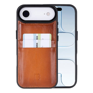 Bouletta Phone Case Tan Flex Cover Leather iPhone 17 Air Case with Card Holder Premium Koruma