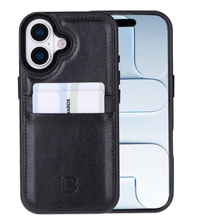 Bouletta Phone Case Black Flex Cover Leather iPhone 17 Case with Card Holder Premium Koruma