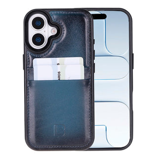 Bouletta Phone Case Blue Flex Cover Leather iPhone 17 Case with Card Holder Premium Koruma