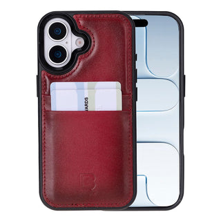 Bouletta Phone Case Red Flex Cover Leather iPhone 17 Case with Card Holder Premium Koruma